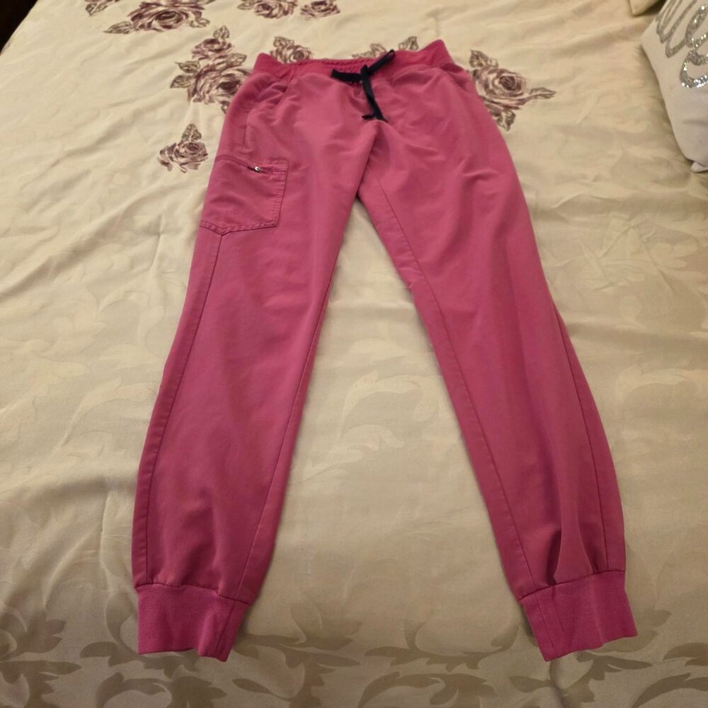 Figs High Waisted Zamora Jogger Scrub Pants - Medium Pink - Reg. Length